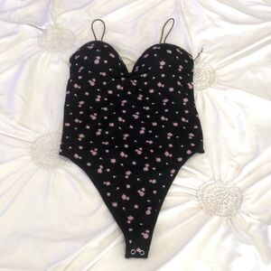 Forever 21 Black and Pink Bodysuit One Piece